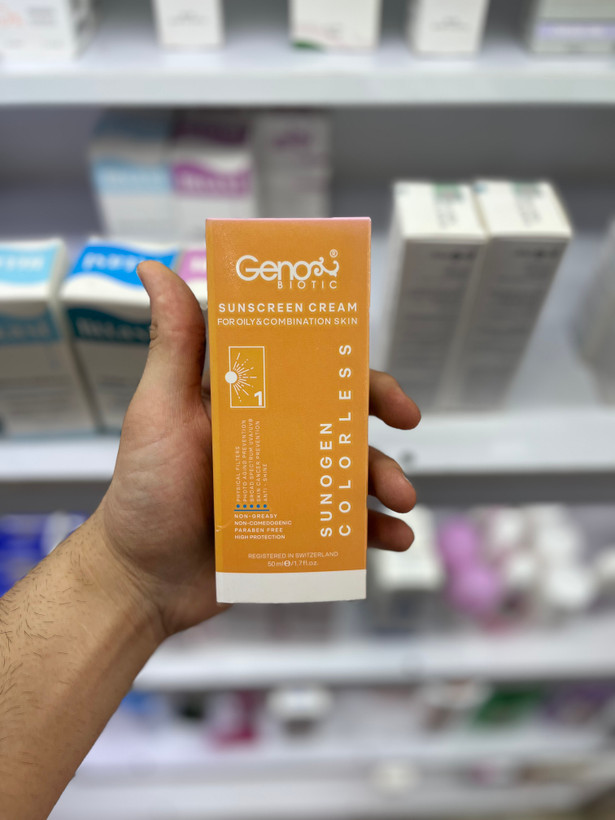 کرم ضد آفتاب ژنو بایوتیک مخصوص پوست های چرب و مختلط بی رنگ فاقد چربی SPF50 شماره ۱