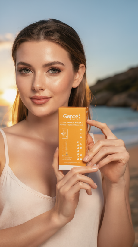 کرم ضد آفتاب ژنو بایوتیک مخصوص پوست های چرب و مختلط بی رنگ فاقد چربی SPF50 شماره ۱