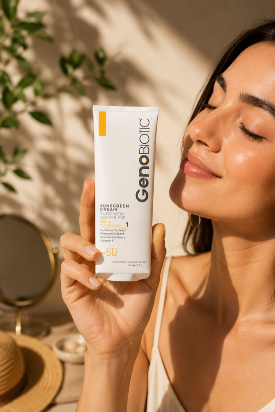 کرم ضد آفتاب بیرنگ ژنوبایوتیک SPF50 پوست چرب و مختلط حجم ۵۰ میلی لیتر شماره ۱